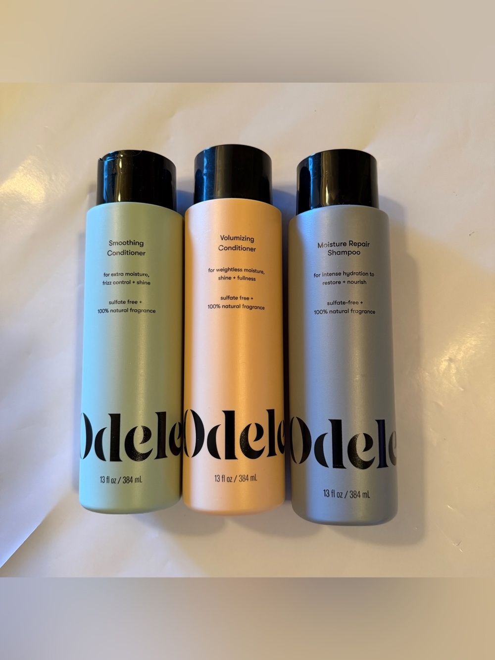 Odele smoothing conditioner, volumizing conditioner, moisture repair shampoo